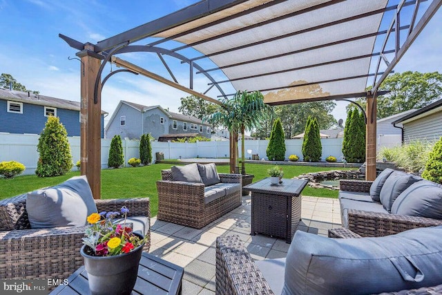 111 Lawrence Dr, Lanoka Harbor, NJ 08734 - view of patio featuring an outdoor hangout area and a pergola