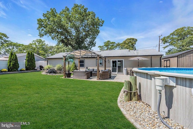 111 Lawrence Dr, Lanoka Harbor, NJ 08734 - rear view of house featuring an outdoor living space and a pergola