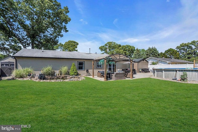 111 Lawrence Dr, Lanoka Harbor, NJ 08734 - rear view of house with an outdoor living space and a patio area