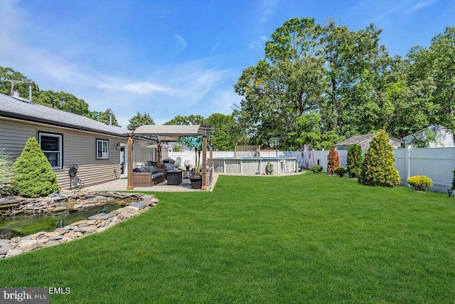 111 Lawrence Dr, Lanoka Harbor, NJ 08734 - view of yard featuring outdoor lounge area, a pergola, and a patio area