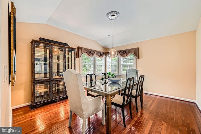 3528 Cohasset Ave, Annapolis, MD 21403 - dining space with lofted ceiling and hardwood / wood-style flooring