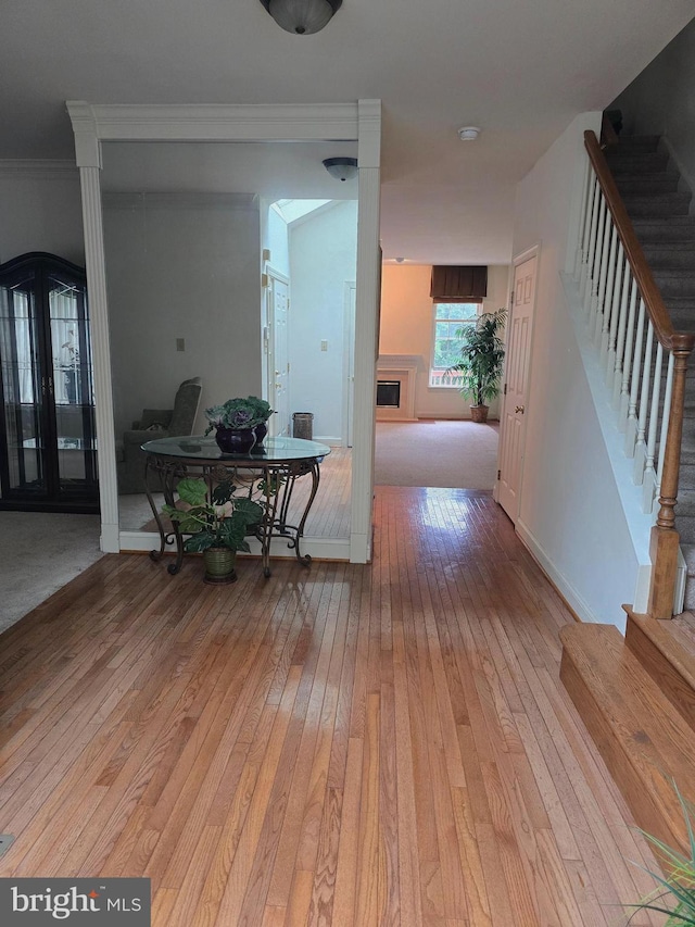 721 Kincaid Mills Ln, Wallingford, PA 19086 - corridor featuring light wood-style floors and stairway