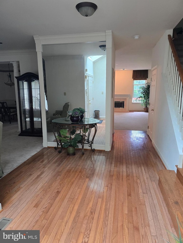 721 Kincaid Mills Ln, Wallingford, PA 19086 - corridor featuring stairs and light wood-style flooring