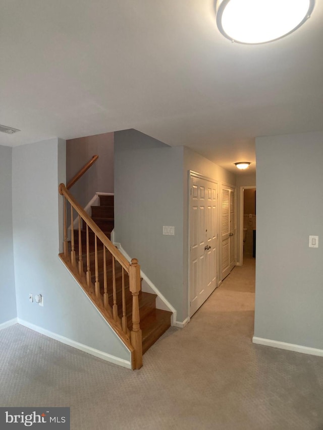 8726 Wadebrook Ter, Springfield, VA 22153 - staircase featuring carpet floors and baseboards