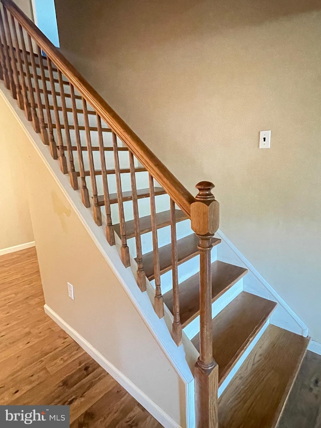 604 Ivystone Ln, Cinnaminson, NJ 08077 - staircase featuring baseboards and wood finished floors