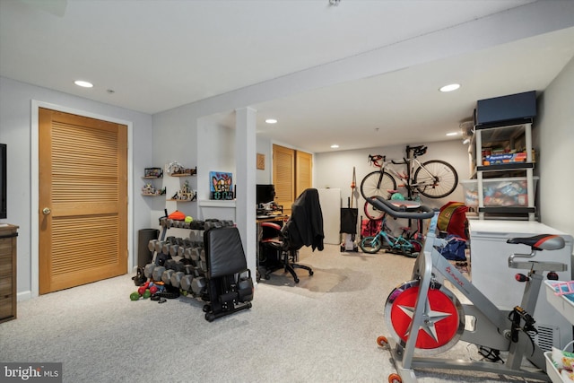 2009 Creekside Ct Unit 28, Warrington, PA 18976 - exercise area with carpet floors and recessed lighting