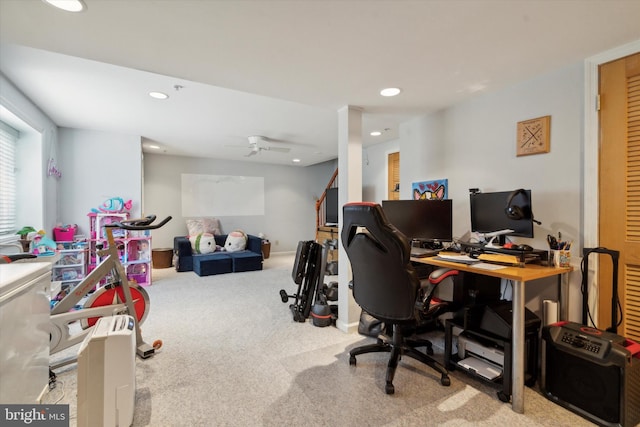2009 Creekside Ct Unit 28, Warrington, PA 18976 - carpeted office space with ceiling fan and recessed lighting