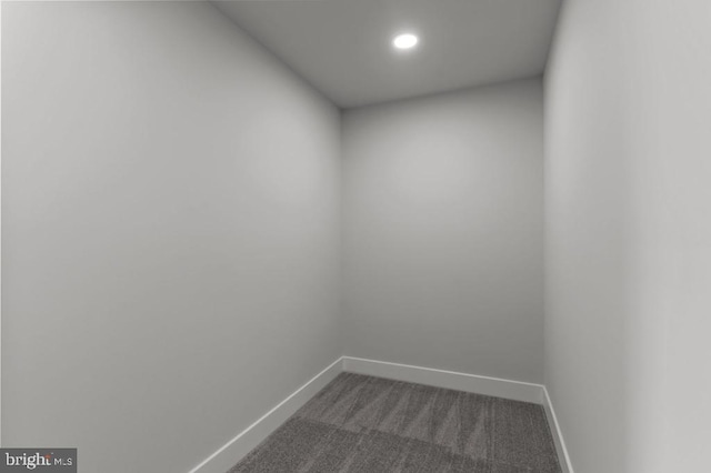 411 New York Ave, Croydon, PA 19021 - empty room featuring baseboards, dark colored carpet, and recessed lighting