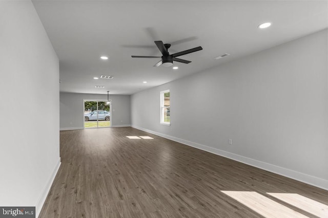 411 New York Ave, Croydon, PA 19021 - unfurnished room with recessed lighting, wood finished floors, ceiling fan, and baseboards