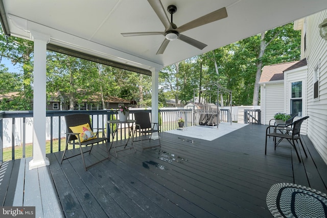 470 N Nautilus Dr, Manahawkin, NJ 08050 - deck featuring ceiling fan