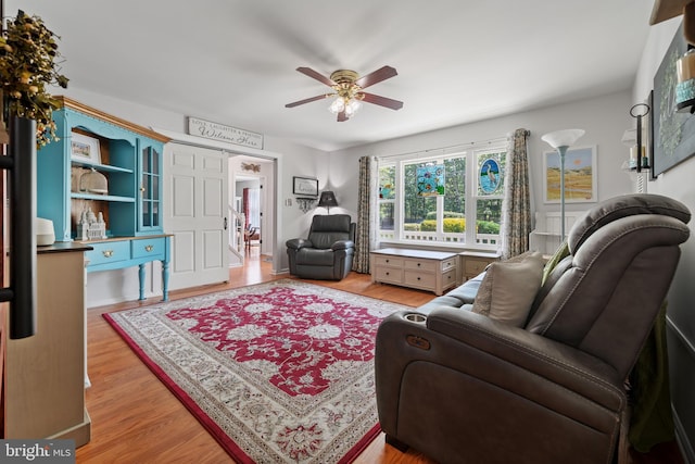 470 N Nautilus Dr, Manahawkin, NJ 08050 - living area with ceiling fan and light wood-style flooring