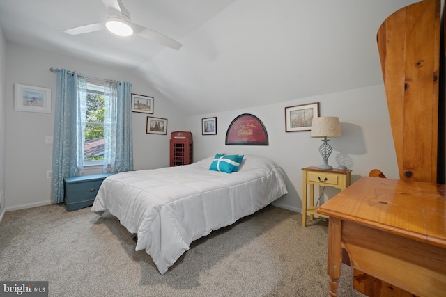 470 N Nautilus Dr, Manahawkin, NJ 08050 - bedroom featuring lofted ceiling, carpet floors, and a ceiling fan