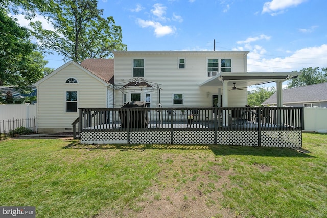 470 N Nautilus Dr, Manahawkin, NJ 08050 - back of house with a wooden deck and ceiling fan