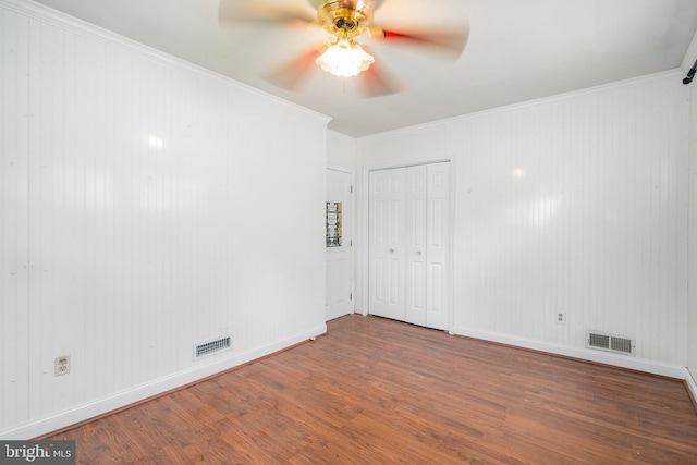 2000 Longview Ct, Baltimore, MD 21237 - spare room featuring wood finished floors, ceiling fan, and ornamental molding