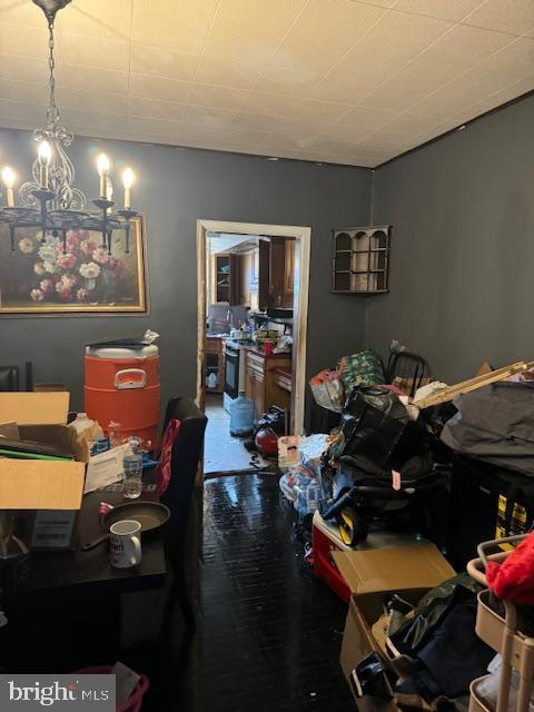 4146 Robbins Ave, Philadelphia, PA 19135 - dining space with a chandelier