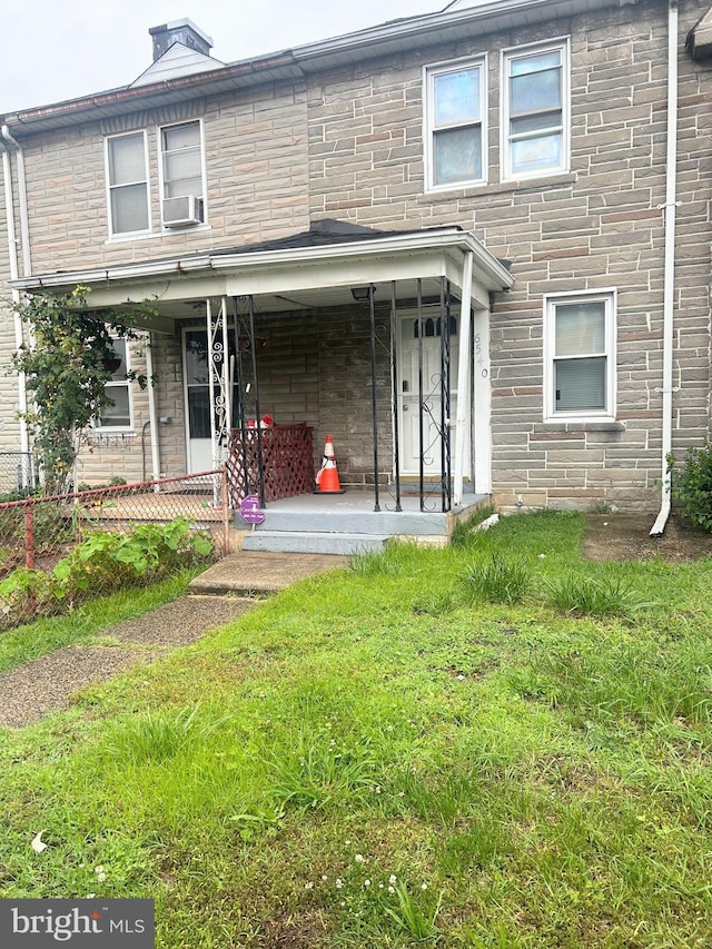6540 Parnell Ave, Baltimore, MD 21222 - rear view of house with covered porch and cooling unit