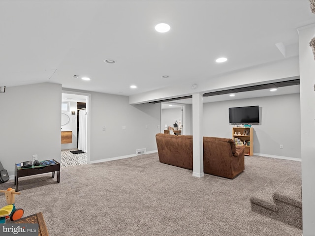 303 Stevens Ave, Reading, PA 19608 - carpeted living area with recessed lighting and baseboards
