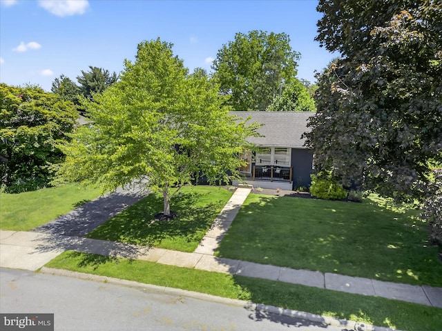 303 Stevens Ave, Reading, PA 19608 - view of property hidden behind natural elements featuring a front yard and roof with shingles