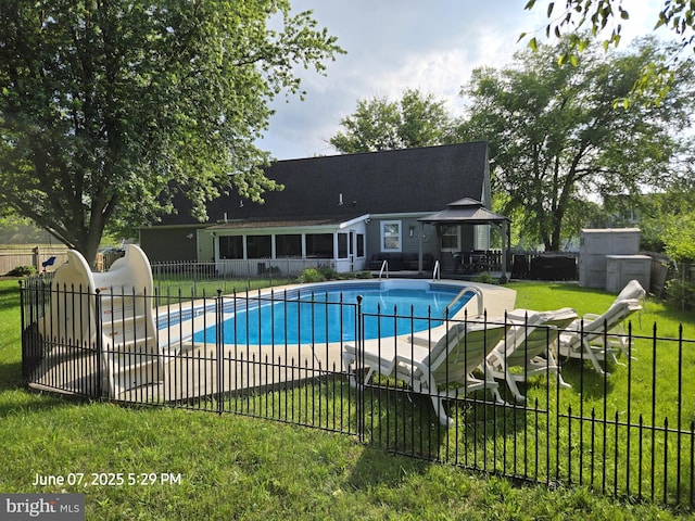 17 Goldenrod Dr, Carlisle, PA 17015 - view of pool featuring a water slide, a gazebo, and a patio area
