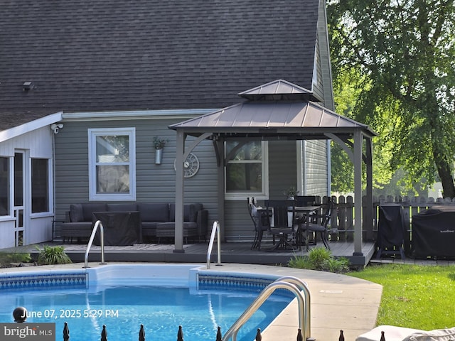 17 Goldenrod Dr, Carlisle, PA 17015 - outdoor pool featuring an outdoor hangout area, a deck, and a gazebo