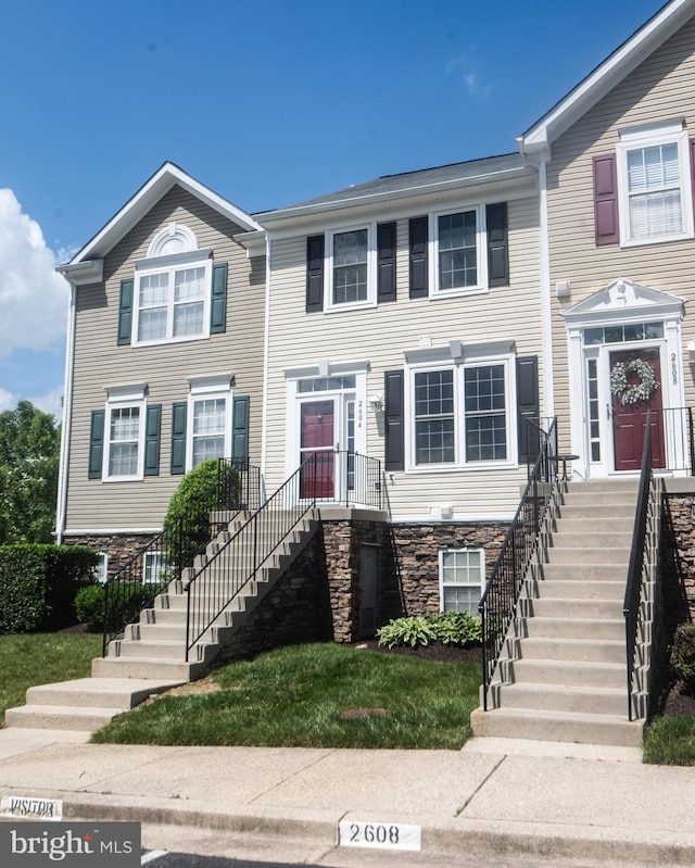 2604 Willow Leaf Ct, Odenton, MD 21113 - view of property featuring stone siding and stairs