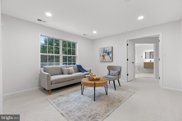 5204 Muirfield Dr, Ijamsville, MD 21754 - living area with light colored carpet, baseboards, and recessed lighting