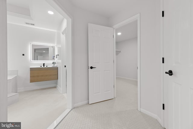 5204 Muirfield Dr, Ijamsville, MD 21754 - hall featuring recessed lighting, baseboards, and carpet floors