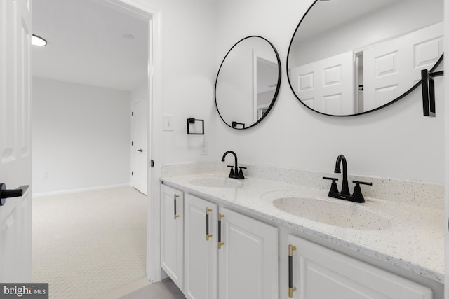 5204 Muirfield Dr, Ijamsville, MD 21754 - full bathroom with double vanity and baseboards