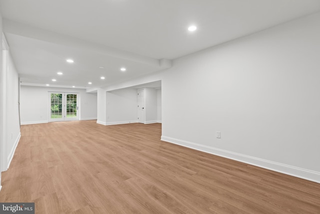 5204 Muirfield Dr, Ijamsville, MD 21754 - unfurnished living room featuring recessed lighting, light wood-style flooring, and baseboards