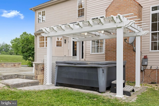 5204 Muirfield Dr, Ijamsville, MD 21754 - view of patio with a hot tub and a pergola