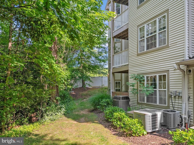 621 Admiral Dr Unit 207, Annapolis, MD 21401 - view of yard featuring central air condition unit and a balcony