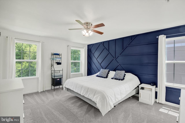 182 Mohegan Dr, Havre De Grace, MD 21078 - bedroom featuring light carpet, baseboards, and ceiling fan