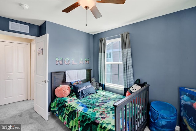 182 Mohegan Dr, Havre De Grace, MD 21078 - carpeted bedroom featuring ceiling fan