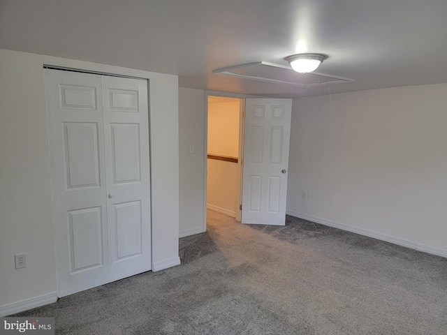 128 W Main St, New Bloomfield, PA 17068 - unfurnished bedroom with attic access, carpet, baseboards, and a closet