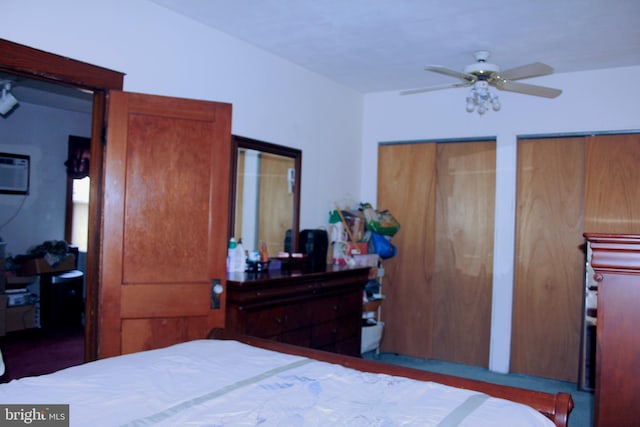 34 Andrew St, Hamilton, NJ 08610 - bedroom with two closets and a wall unit AC