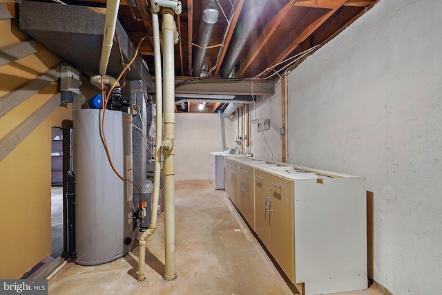 7109 Sontag Way, Springfield, VA 22153 - unfinished below grade area with water heater and washing machine and dryer