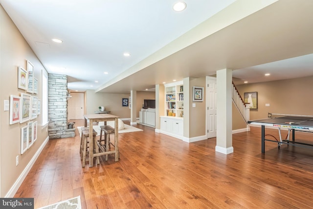 1337 Pennsridge Pl, Downingtown, PA 19335 - interior space featuring light wood-style floors, stairs, baseboards, built in features, and recessed lighting