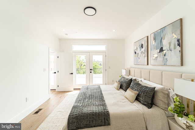 2517 Ontario Rd NW Unit Ph8, Washington, DC 20009 - bedroom featuring access to outside, light wood-style floors, french doors, baseboards, and recessed lighting