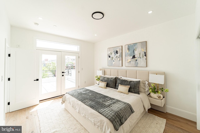 2517 Ontario Rd NW Unit Ph8, Washington, DC 20009 - bedroom featuring access to outside, wood finished floors, french doors, baseboards, and recessed lighting