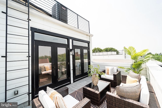 2517 Ontario Rd NW Unit Ph8, Washington, DC 20009 - wooden deck featuring french doors and an outdoor hangout area