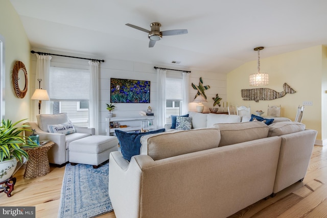 120 Read Ave, Dewey Beach, DE 19971 - living room with light wood-type flooring, a ceiling fan, and lofted ceiling