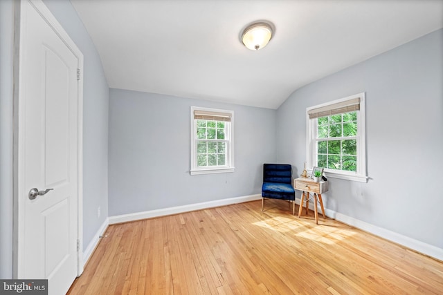 10004 Lorain Ave, Silver Spring, MD 20901 - living area featuring light wood-style flooring, lofted ceiling, and baseboards