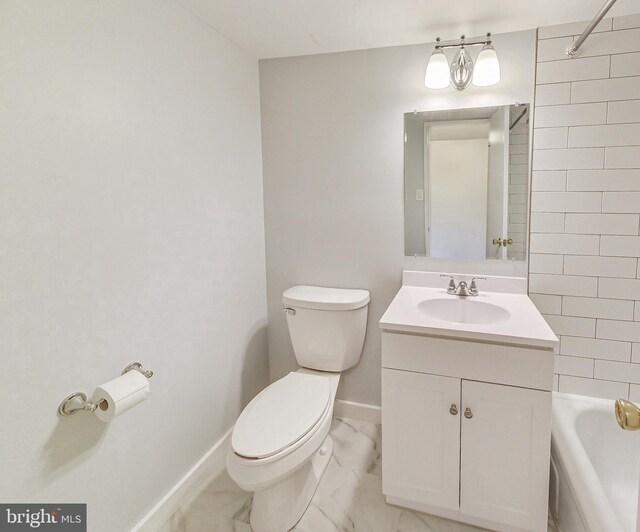 6 Monroe St Unit 6-101, Rockville, MD 20850 - full bath featuring marble look tiles, vanity, and bathtub / shower combination