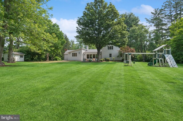 32 Gallup Rd, Princeton, NJ 08540 - view of green lawn featuring a playground