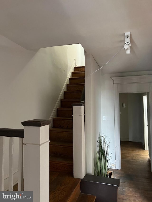 5224 Florence Ave, Philadelphia, PA 19143 - staircase featuring wood finished floors