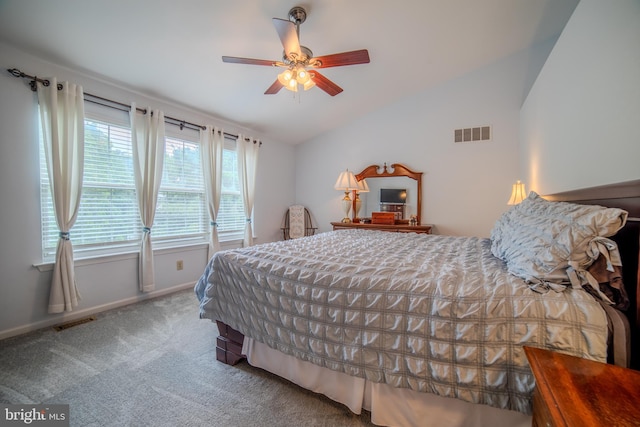 854 Hinchley Run, West Chester, PA 19382 - bedroom featuring vaulted ceiling, carpet floors, and a ceiling fan
