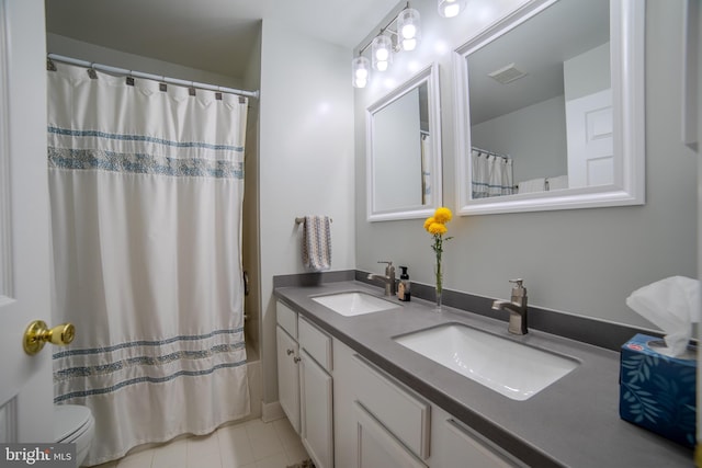 854 Hinchley Run, West Chester, PA 19382 - full bath featuring double vanity and tile patterned floors