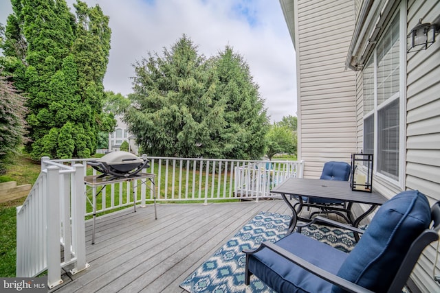 854 Hinchley Run, West Chester, PA 19382 - wooden deck with outdoor dining space