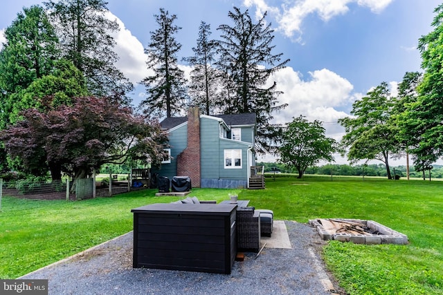 3645 N Susquehanna Trl, York, PA 17404 - view of grassy yard with a fire pit