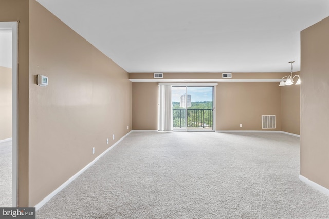 12001 Old Columbia Pike Unit 709, Silver Spring, MD 20904 - unfurnished room with carpet floors, a chandelier, and baseboards